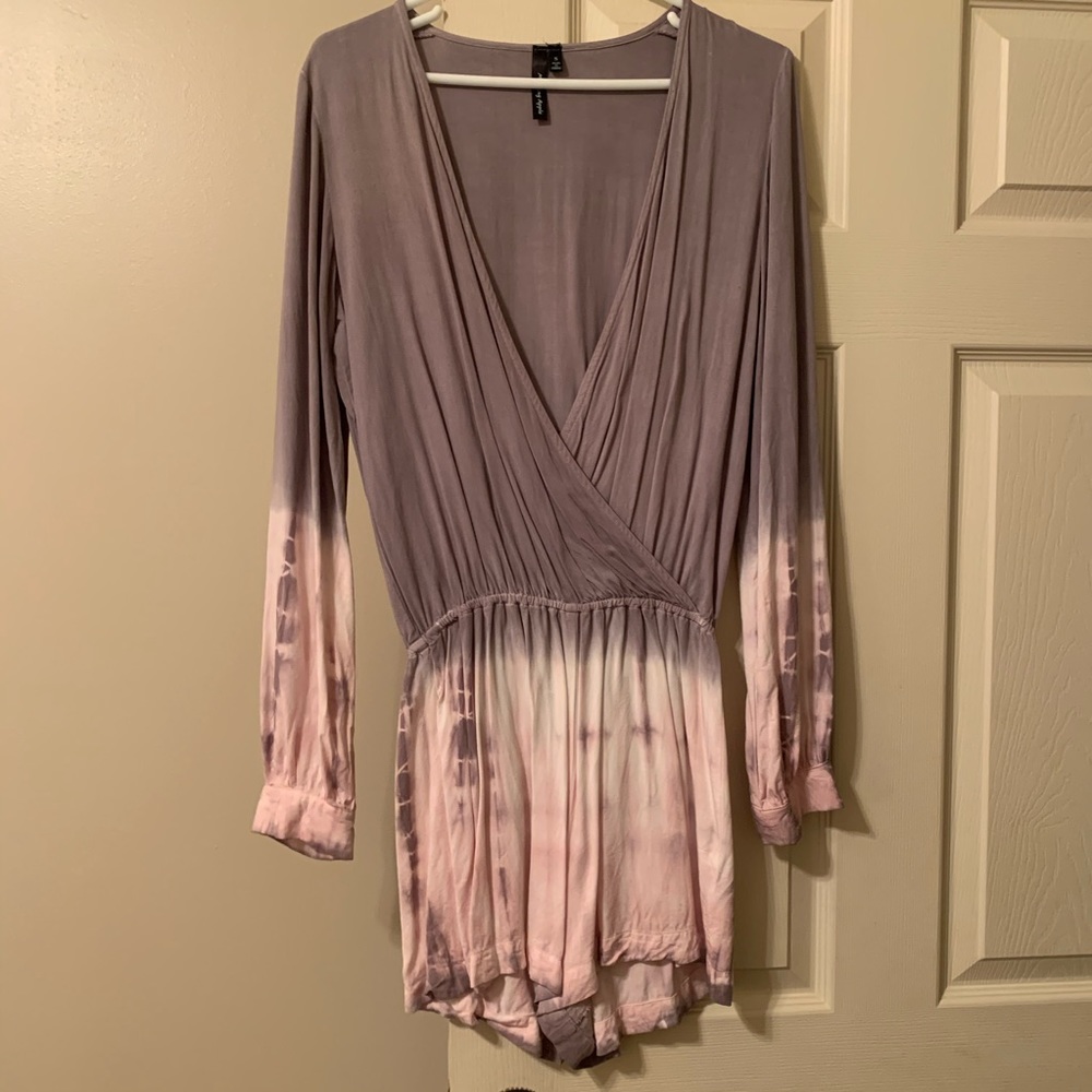 Morning Apple Tie-dye Long Sleeve Romper